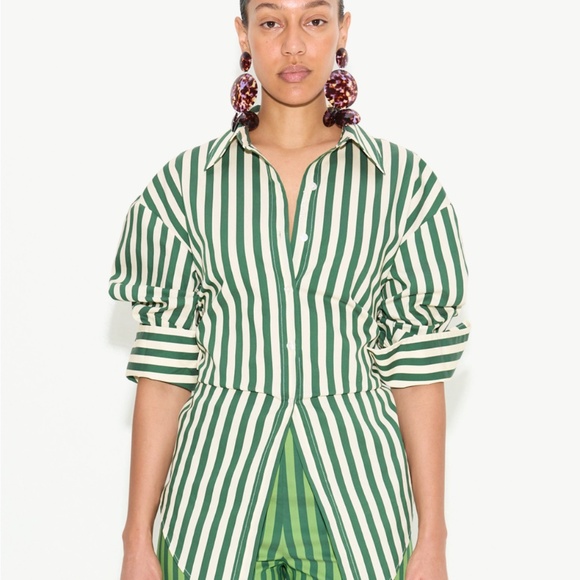 SIMONMILLER Loch Poplin Button-Up in Green - Picture 5 of 7